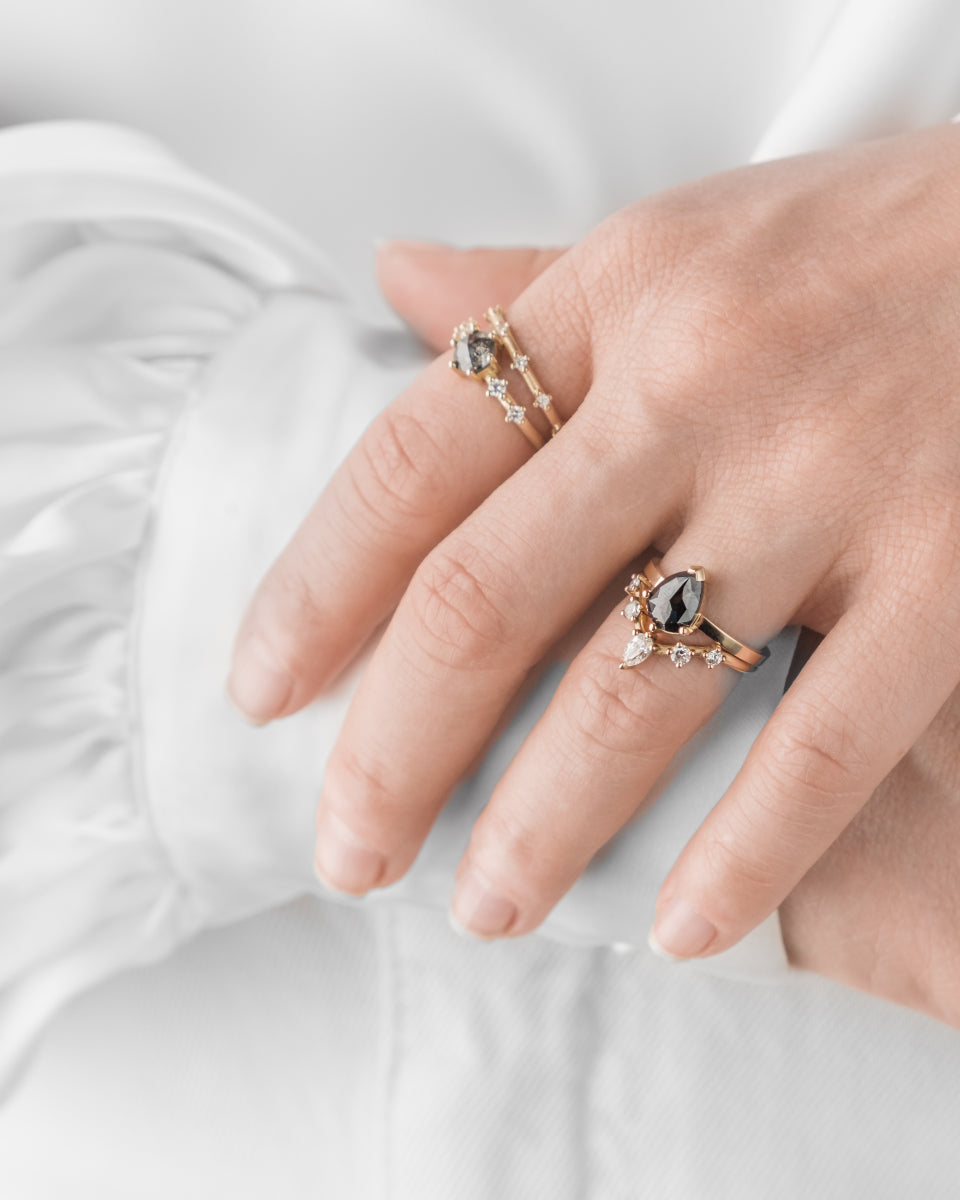 schwarzer Diamantring "Venus"