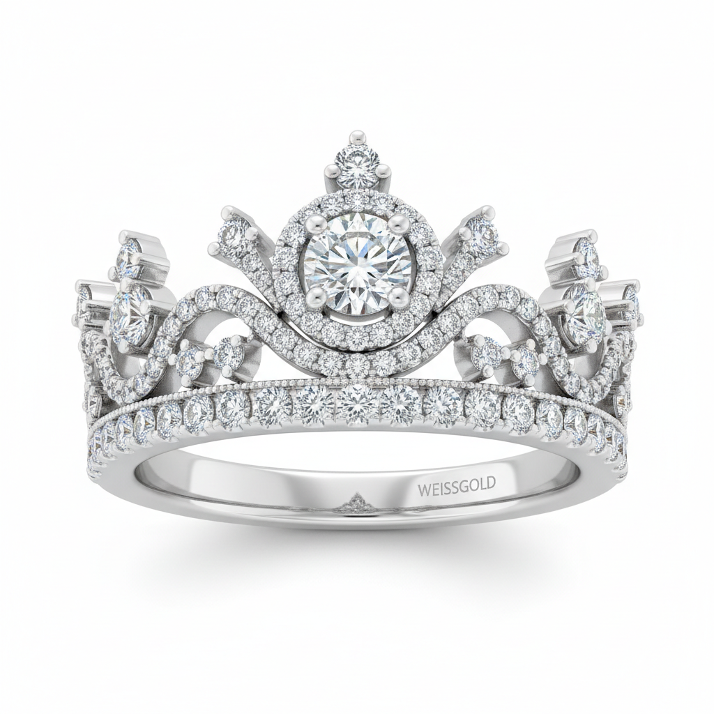 MEDIA | Kronenring aus 18kt Gelbgold & Lab-Diamanten